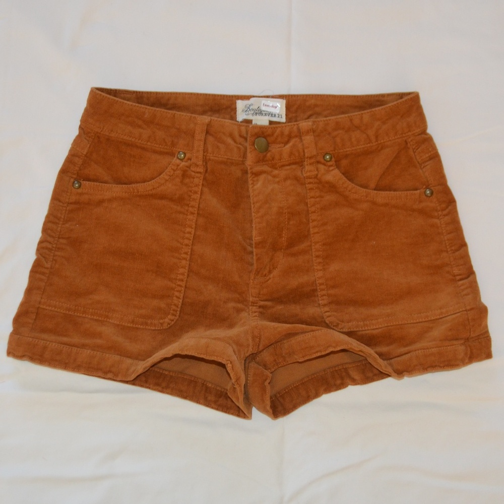 Orange Corduroy Shorts